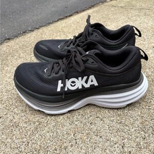 Hoka Black and White Athletic Shoes
